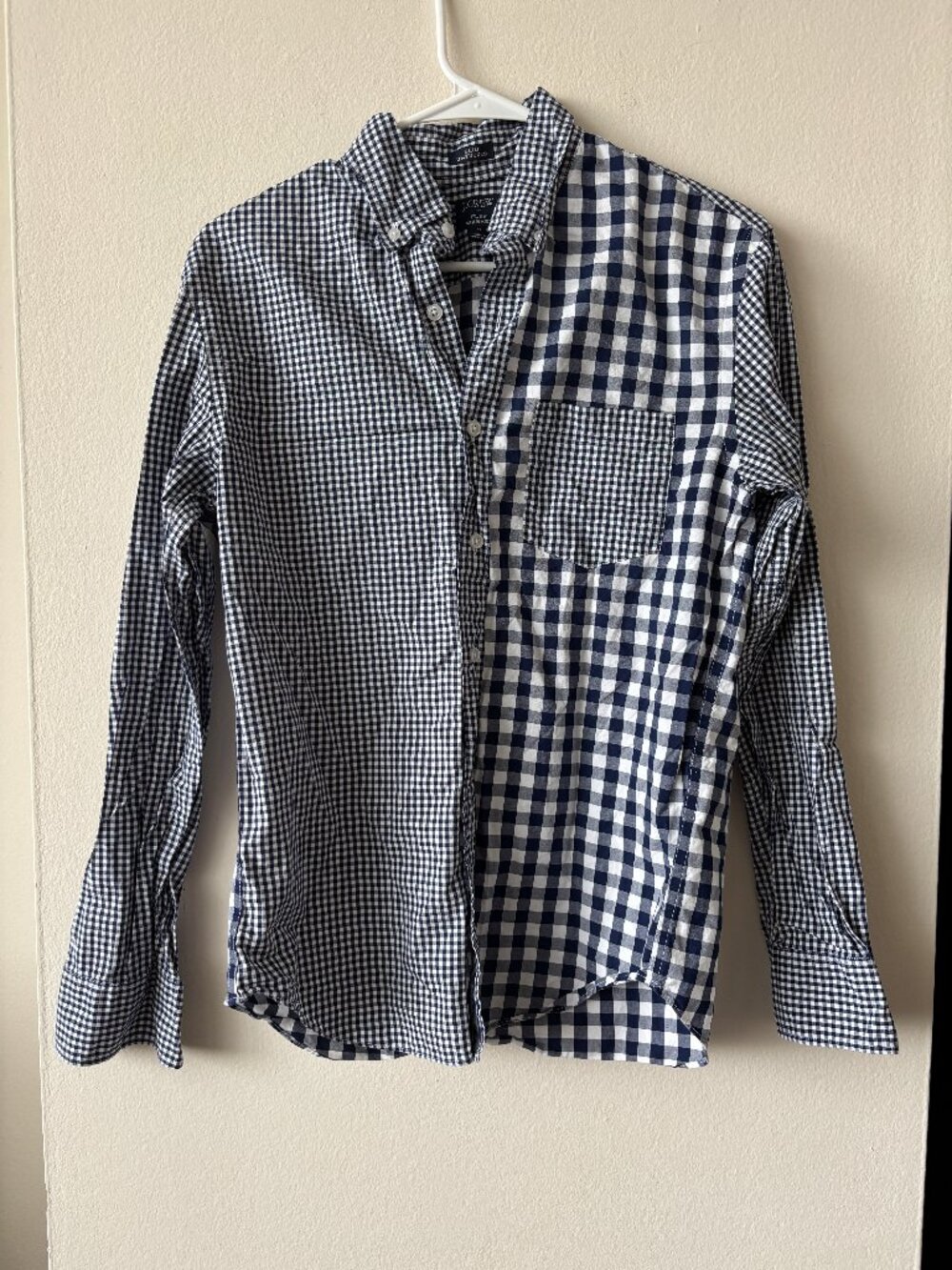 J.Crew Slim Untucked Flex Washed Blue Checkered Button Down Shirt - Size Small